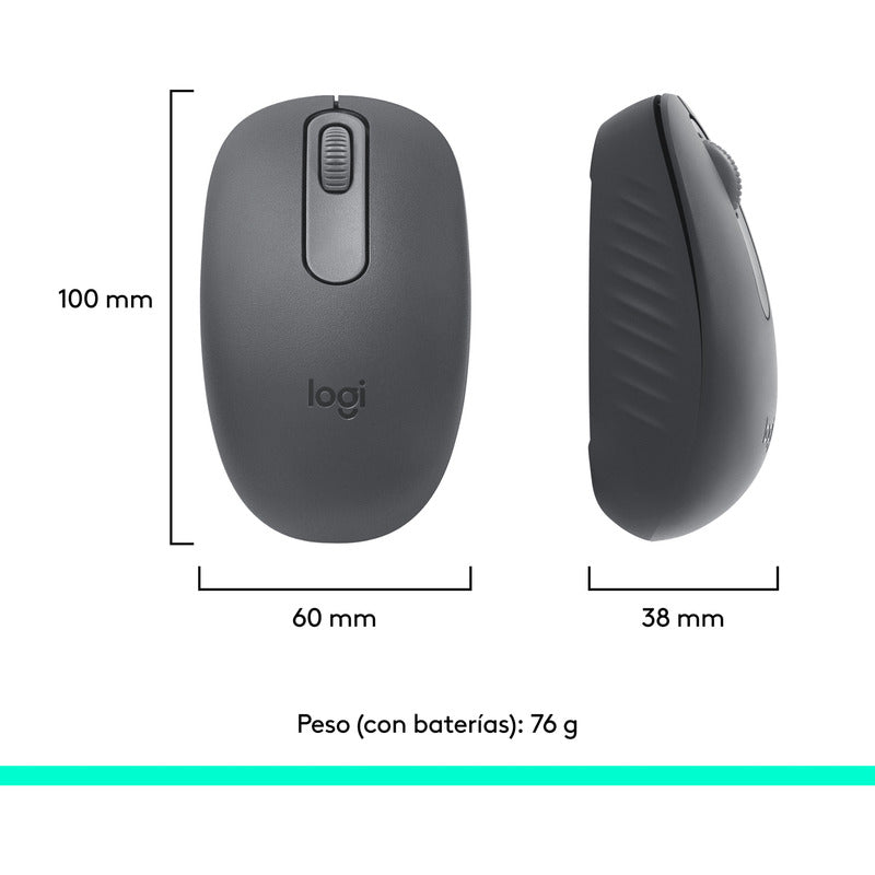 Mouse Bluetooth Inalámbrico Logitech M196, Grafito