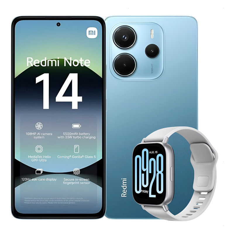 Celular Xiaomi Redmi Note 14 256gb/8gb Azul + Watch 5 Active