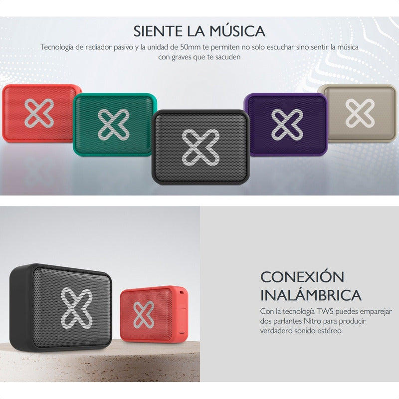 Parlante Bt Portátil Impermeable Klip Xtreme Kbs-025or Nitro