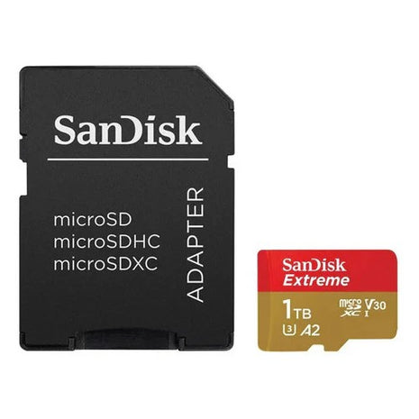 Memoria Micro SD 1TB SanDisk Extreme 190MB/s A2 V30 U3 4K UHD GoPro Drone con Adaptador SD - Original