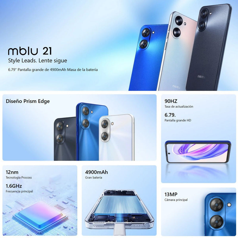 Celular Meizu Mblu 21 Lte 128gb/6gb Azul + Buds 6 Play