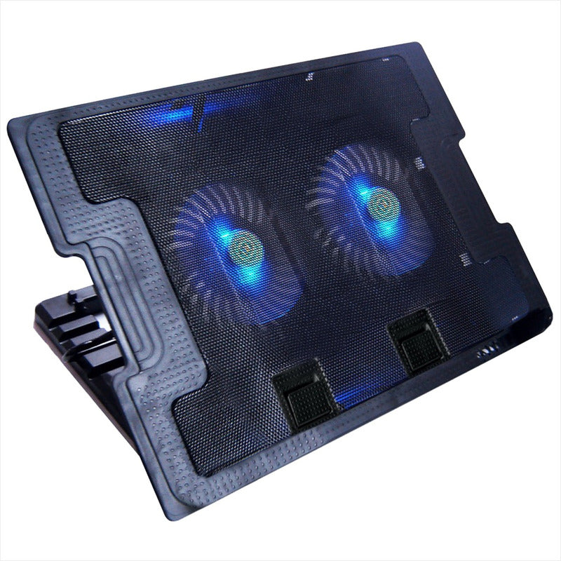 Base Refrigerante Cooling Pad 638a, 5 Niveles 2 Ventiladores Negro