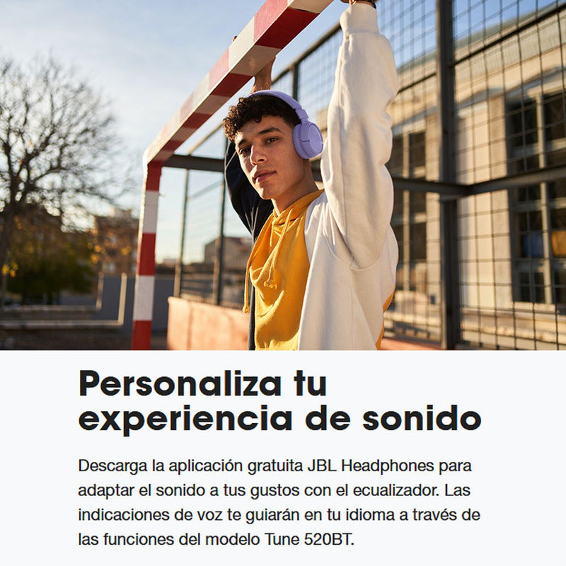 Auriculares Inalámbricos JBL Tune 520BT con Potente Sonido JBL Pure Bass y Bluetooth 5.3, Azul