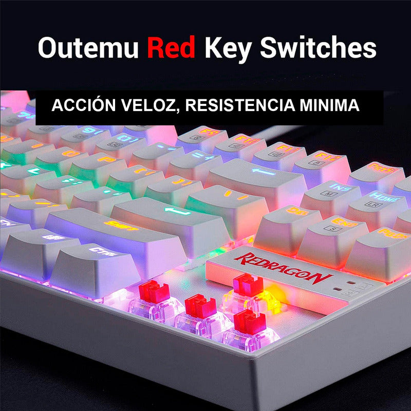 Redragon Teclado Gamer Mecánico K552w-kr Kumara, Switch Red