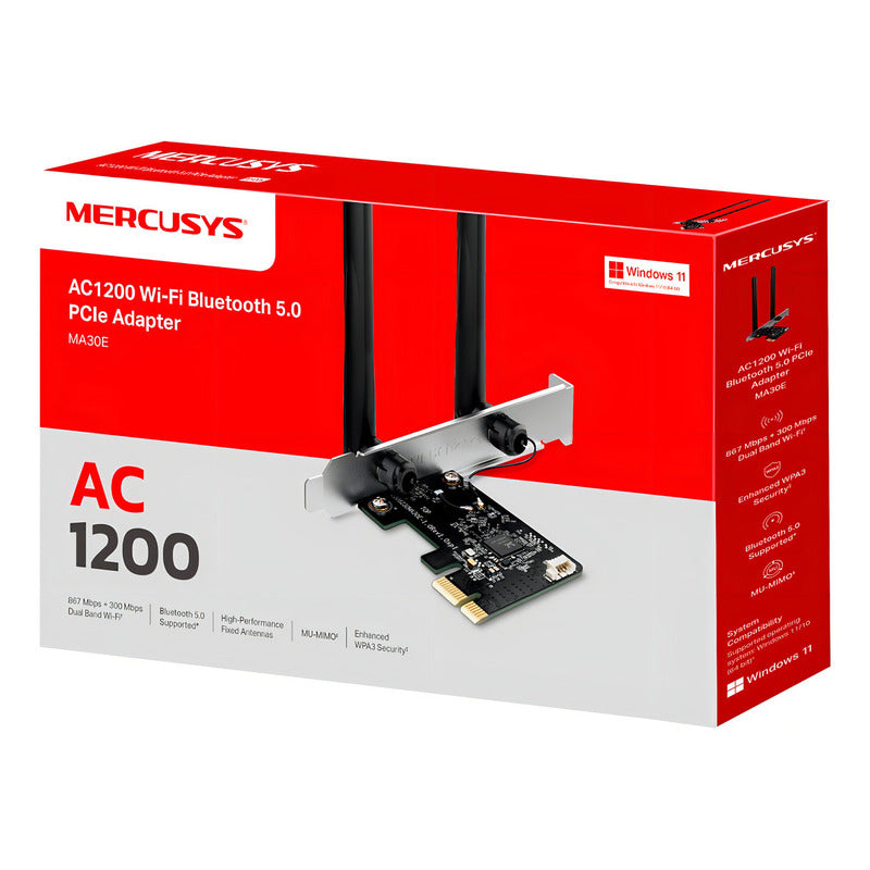 Adaptador De Red Pcie Mercusys Ma30e Wifi Bluetooth Ac1200