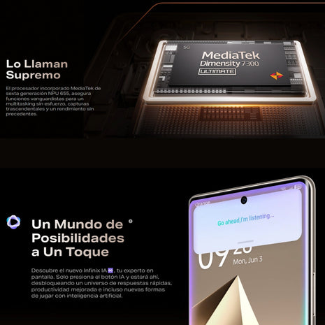 Celular Infinix Note 50S Dual SIM 5G AMOLED 6.78" Curva 256GB 16GB(8+8) 64MP Sony IP64 5200mAh 45W - Gris