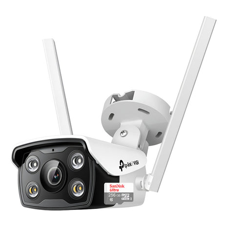 Cámara Wifi Exterior Bullet 4mp, Tp-link Vigi C340-w + 256gb