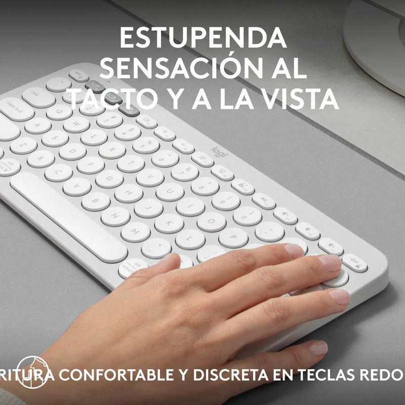 Combo Logitech Bluetooth: Teclado K380s + Mouse M350s, Blanco