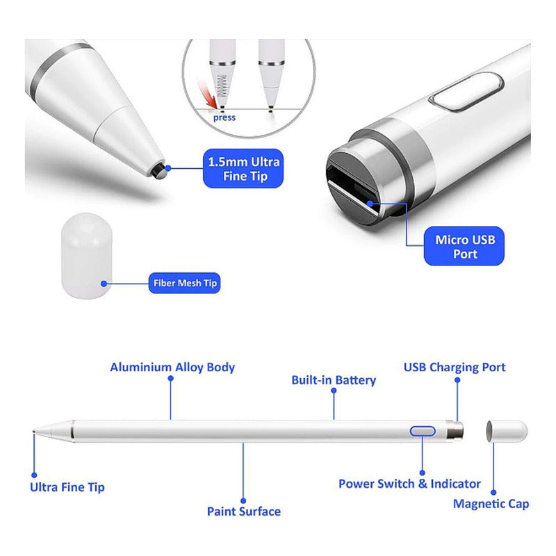 Lápiz Digital Óptico Stylus Alta Precisión Capacitivo Activo