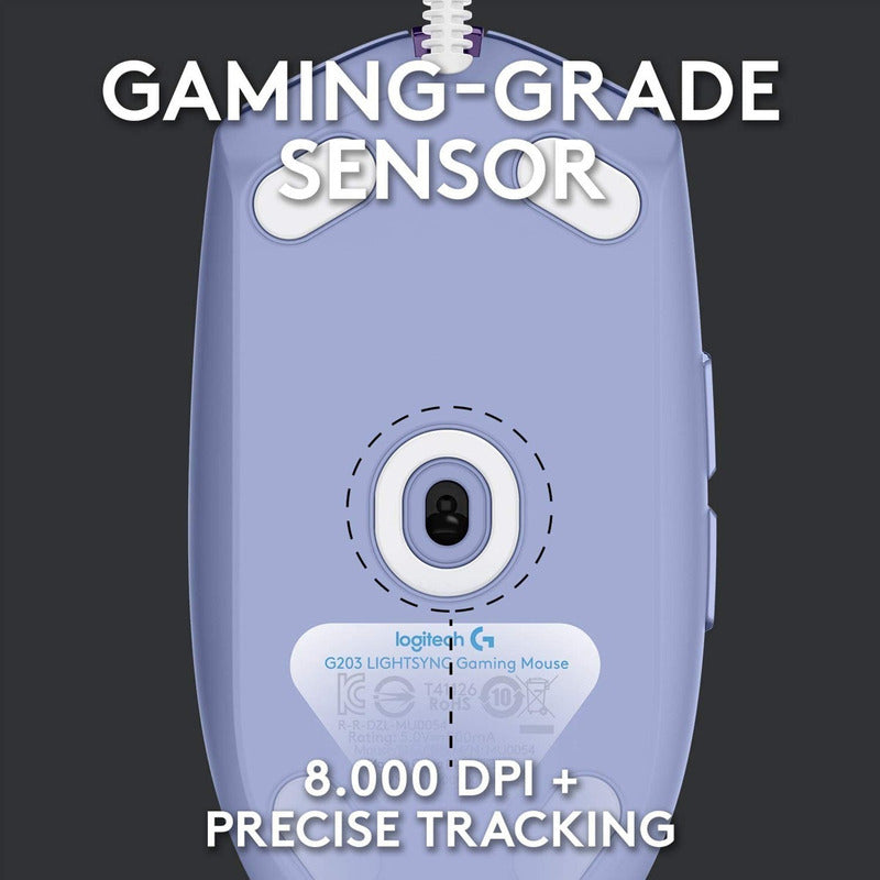 Mouse Gamer Logitech G203 Lightsync Rgb / 8000dpi - Lila