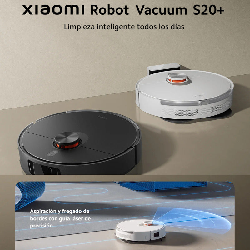 Xiaomi Robot Vacuum S20+, Aspiradora Trapeadora Inteligente Blanco