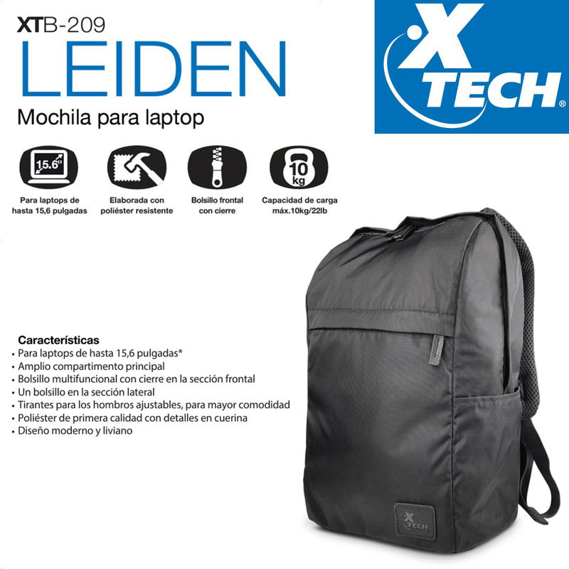 Morral Xtech Xtb-209 Portátil Hasta 15.6'' Moderno Y Liviano
