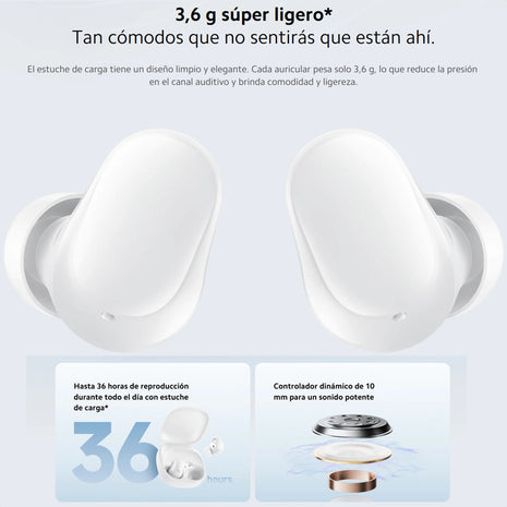 Xiaomi Redmi Buds 6 Play Auriculares Táctil Manos Libres Wht Blanco