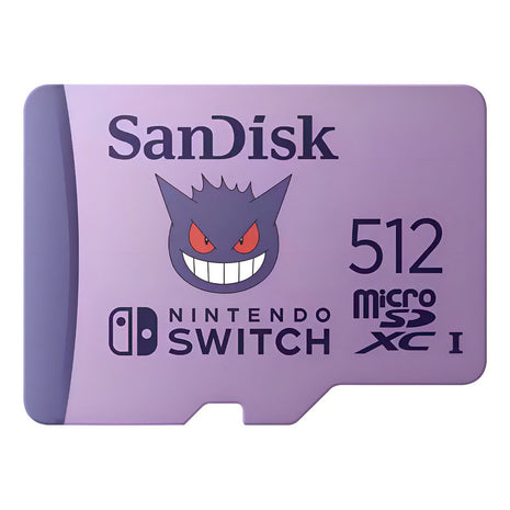 Memoria Micro SD 512GB SanDisk Nintendo Switch OLED Edición Pokemon Gengar U3 V30 100MB/s - Original