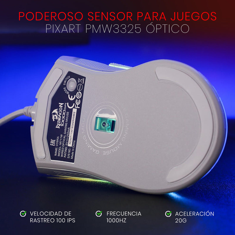 Mouse Gamer Redragon Cobra White M711-w White