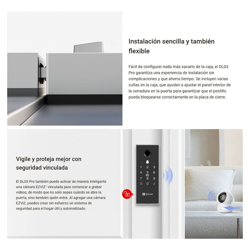 Cerradura Digital Inteligente Wifi + Huella, Ezviz Dl03 Pro