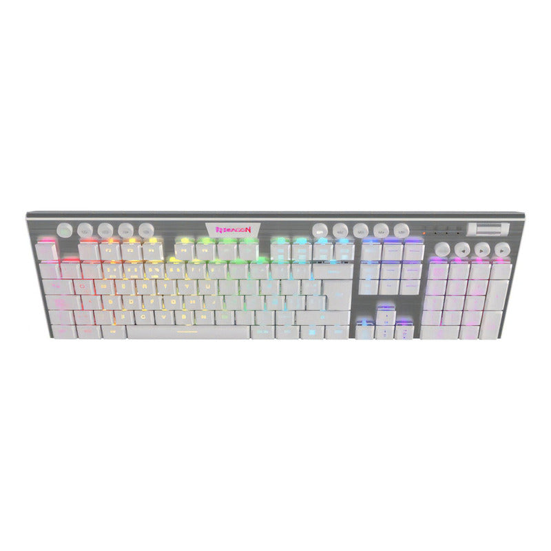 Teclado Mecánico Redragon Horus White Fs K618w-rgb Wireless Color Del Teclado Blanco Idioma Español