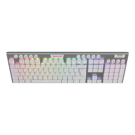 Teclado Mecánico Redragon Horus White Fs K618w-rgb Wireless Color Del Teclado Blanco Idioma Español