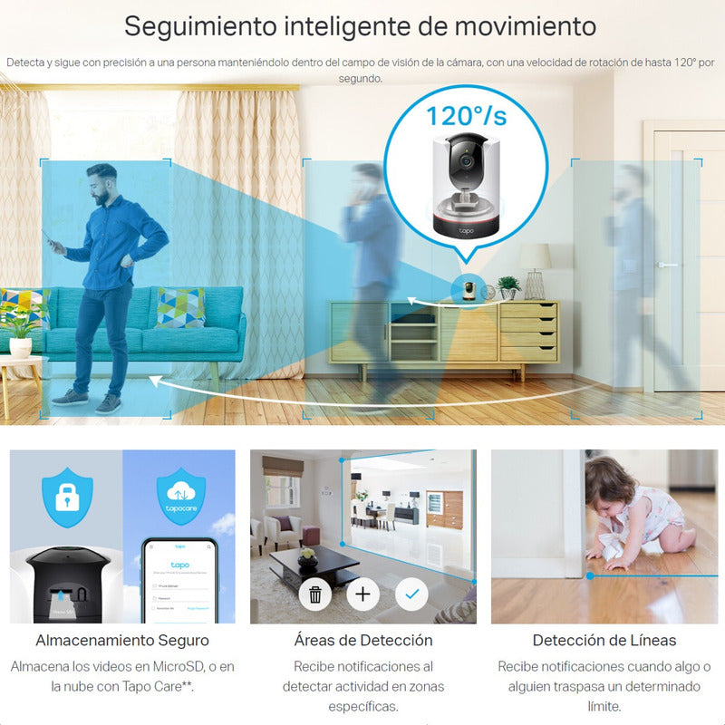 Tp-link, Cámara Ip Wifi Robótica, Tapo C225 + Microsd 256 Gb