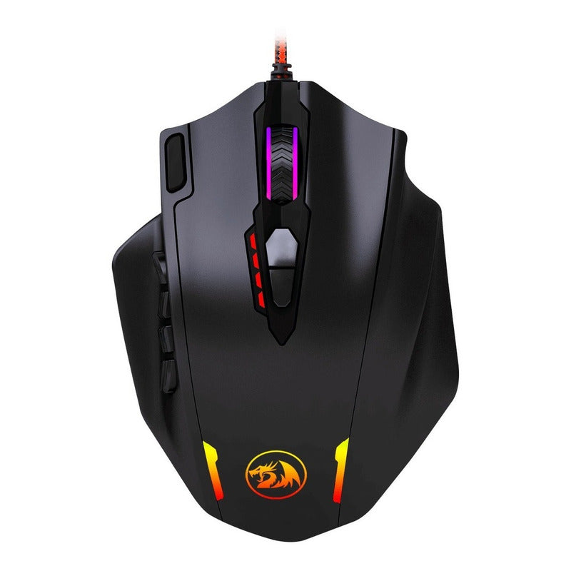 Mouse Gamer Redragon Impact M908 RGB Chroma 12400DPI 18 Botones Programables MMO MOBA Pesas Ajustables