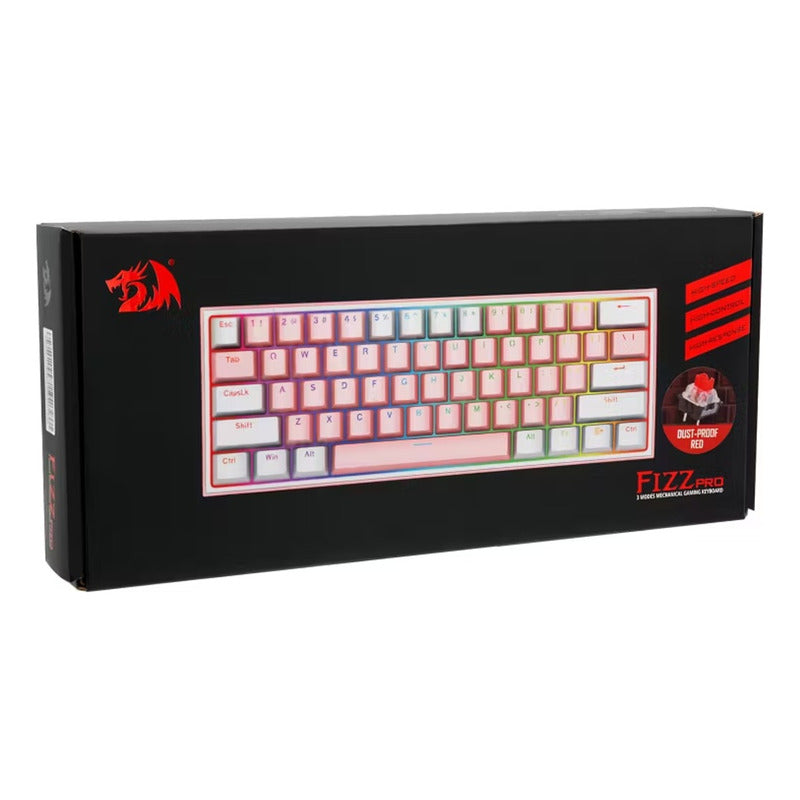 Teclado Gamer Mecánico Wireless Redragon K616rgb-pw Fizz Pro