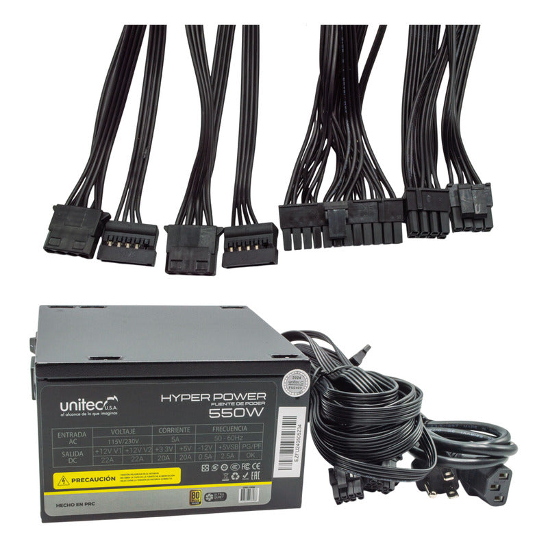 Fuente De Poder Para Pc, Hyper Power Unitec Atx 550w