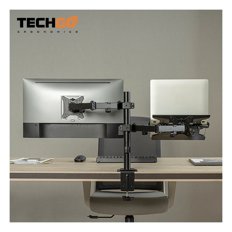 Base De Escritorio Para Monitor Y Portátil, Techgo Spml-12 Negro