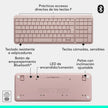 Teclado Bluetooth Inalámbrico Logitech K250 Compacto, Rosa