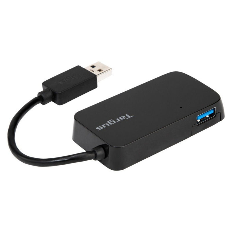 Hub USB 3.0 de 4 Puertos Targus ACH124US con Diseño Compacto y Protección Sobrecorriente - Negro