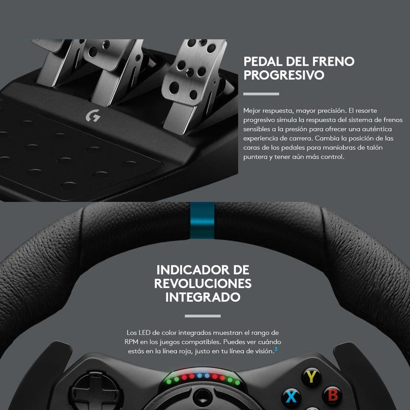 Volante De Carreras Logitech G923 Trueforce, Pc / Ps5 | Ps4 Negro