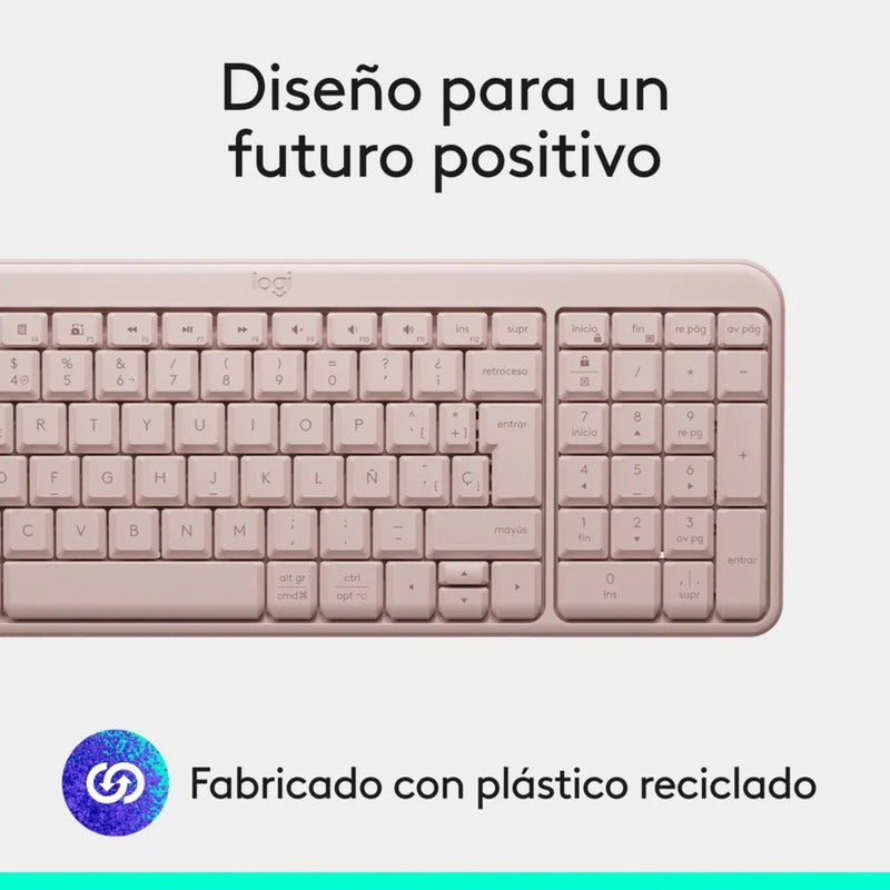 Teclado Bluetooth Inalámbrico Logitech K250 Compacto, Rosa
