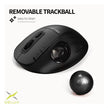 Mouse Ergo Trackball Delux Mt1 Db / Inalámbrico + Bluetooth Negro