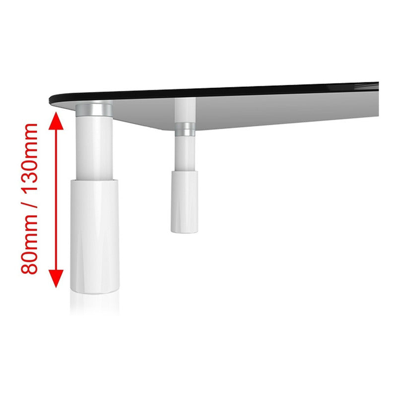 Soporte Elevador Monitor Vidrio Templado Techgo Bma-11 Base Ajustable Ergonomica Mesa Pc Laptop 2 Niveles