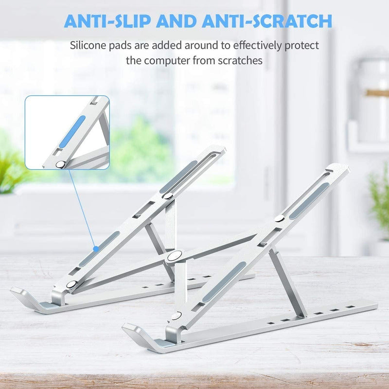 Base Portátil Ergonómica Reclinable 7 Niveles, Plástico, Wht
