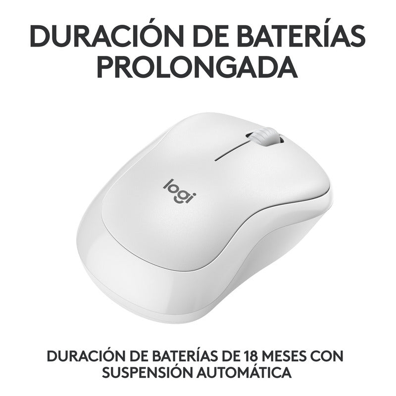 Mouse Bluetooth Logitech M240 Silent Un 90% Silencioso, Wht
