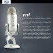 Micrófono USB Profesional Blue Yeti Multipatrón 3 Cápsulas para Gaming Streaming Podcast - Silver