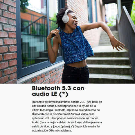 Audífonos Diadema JBL Tune 770NC Bluetooth 5.3 ANC Adaptativo Pure Bass Sound Batería 70 Horas - Blanco