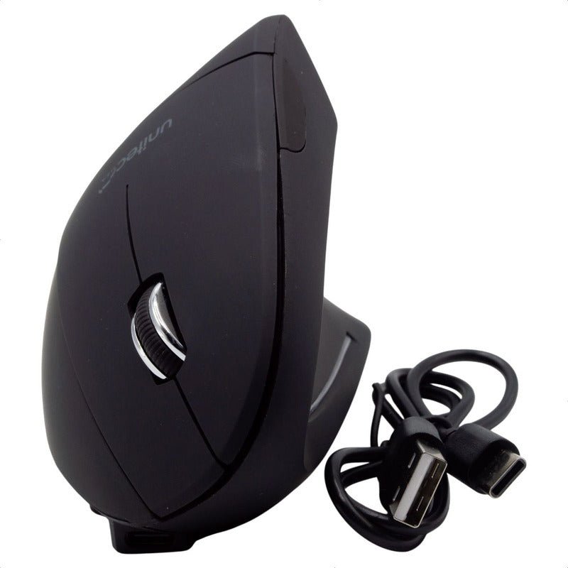 Mouse Ergonómico Vertical Unitec V886 Inalámbrico, 6 Botones Negro