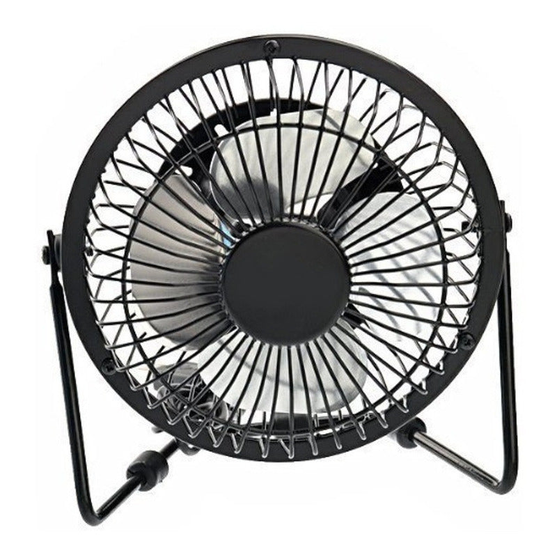 Ventilador Usb Portátil 20cm Metálico Ajustable / Silencioso Negro