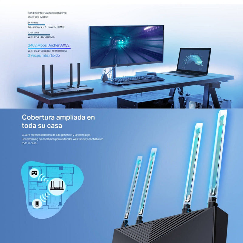 Router Tp Link Archer Ax53 Wi-fi 6 Gigabit Dual Band Ax3000