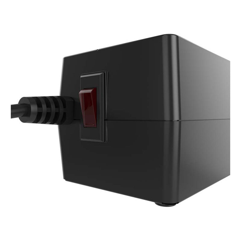 Regulador De Voltaje Forza 1000va/500w Con 4 Tomas + 2 Usb Negro