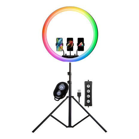 Aro De Luz Rgb Led 53 Cm + Trípode 2 Mt + Control Bluetooth