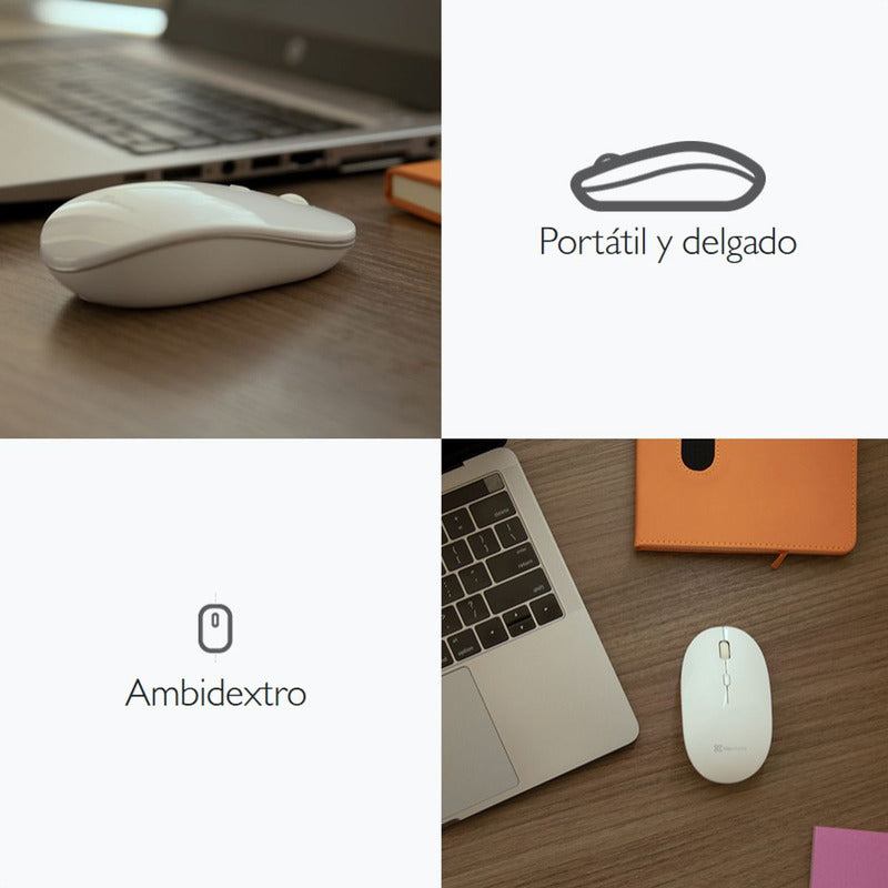 Mouse Inalámbrico Slim Klip Xtreme Kmw-335wh Arrow 4 Botones