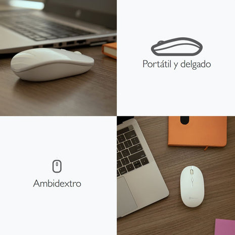 Mouse Inalámbrico Slim Klip Xtreme Kmw-335wh Arrow 4 Botones
