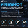 Parlantes Estéreo 2.0 Xtech XTS-131 FireShot con Luces LED, Conexiónes USB/3.5mm