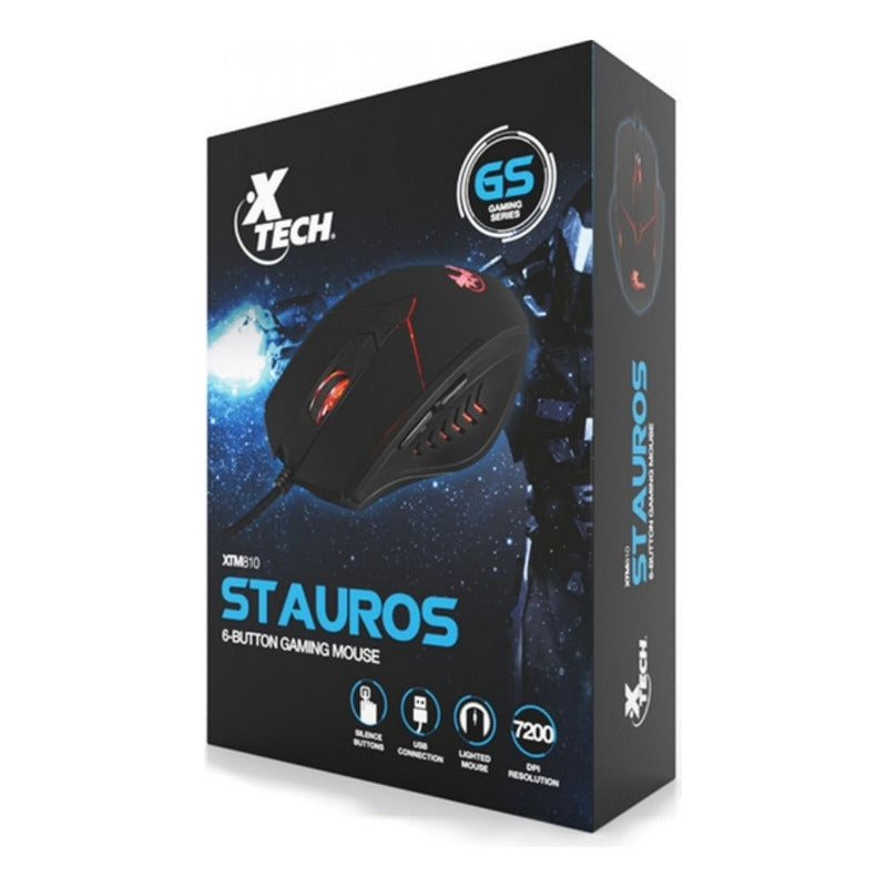 Mouse Gamer Xtech Xtm-810, Programable / 6 Botones / 7200dpi