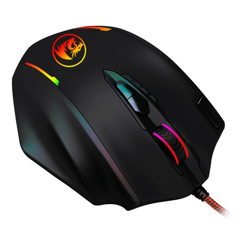 Mouse Gamer Redragon Impact M908 RGB Chroma 12400DPI 18 Botones Programables MMO MOBA Pesas Ajustables