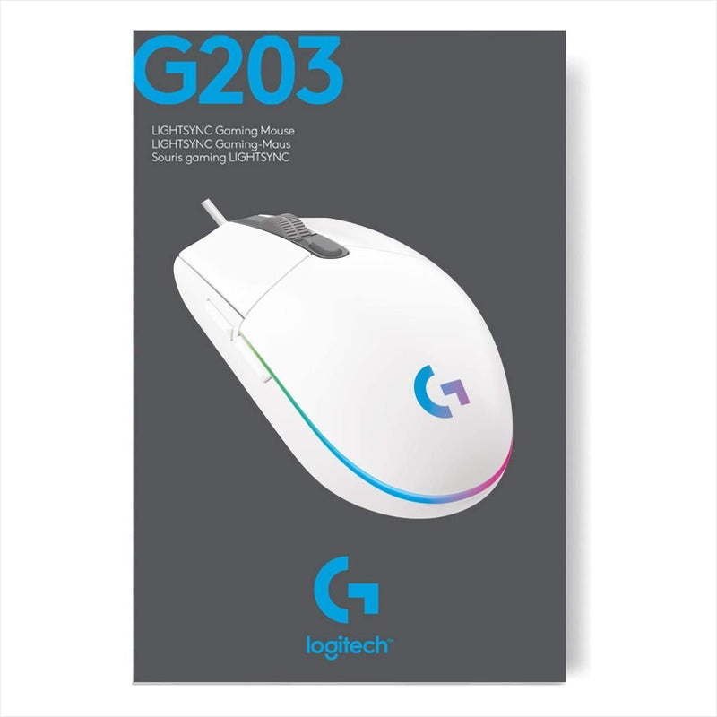 Mouse Gamer Logitech G203 Lightsync Rgb / 8000dpi - Blanco