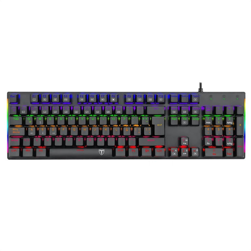 Teclado Gamer Mecánico T-Dagger Naxos T-TGK310 Rainbow Switch Red / Negro