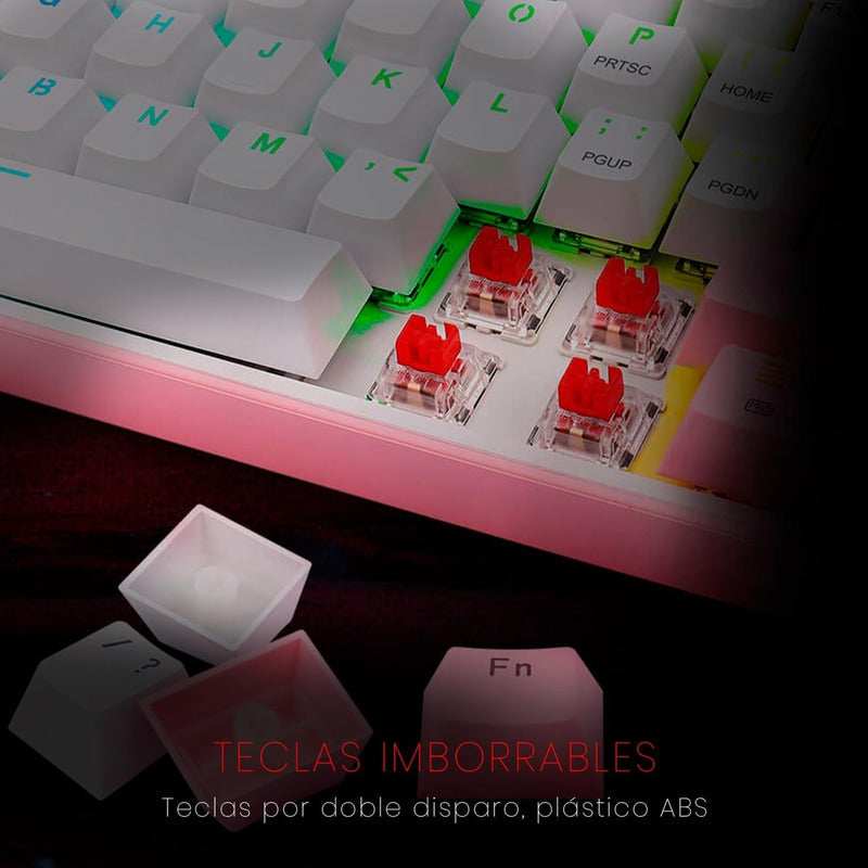Teclado Gamer Mecánico Wireless Redragon K616rgb-wp Fizz Pro